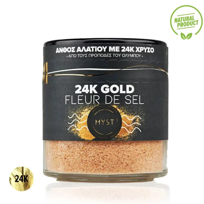 Saltblomma med 24K Ätbart Guld