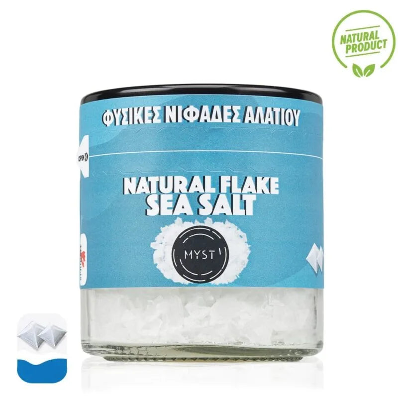 Naturliga pyramidformade havssaltflingor