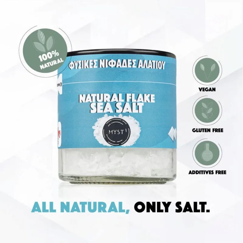 Naturliga pyramidformade havssaltflingor