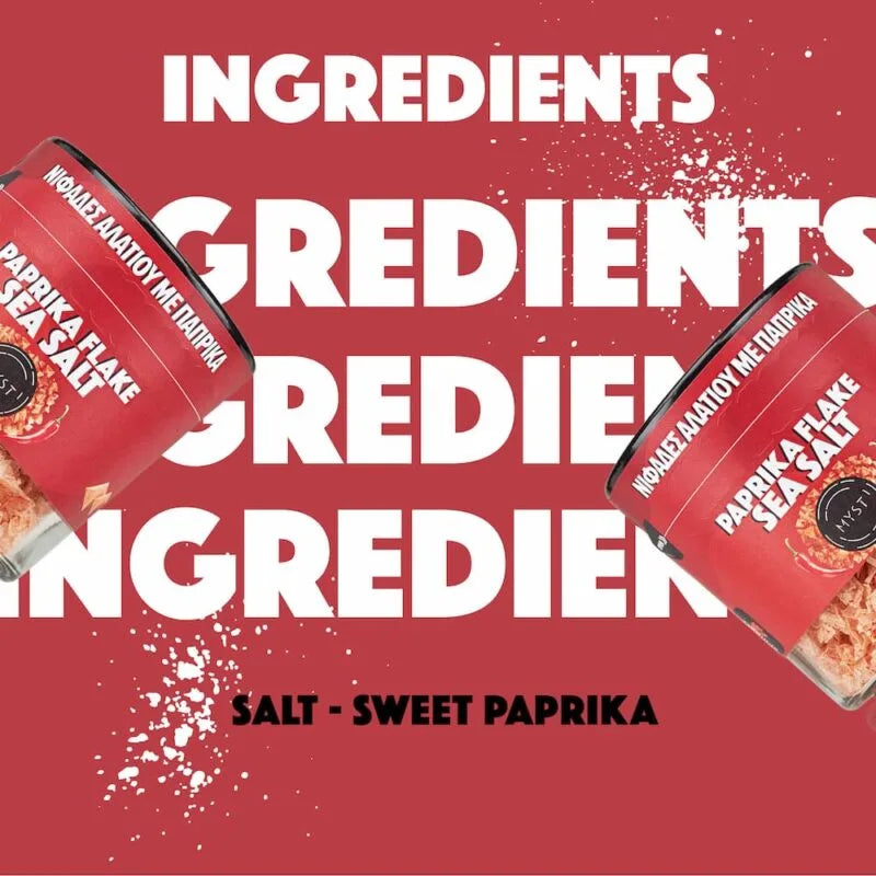 Röda pyramidformade havssaltflingor (Paprika)