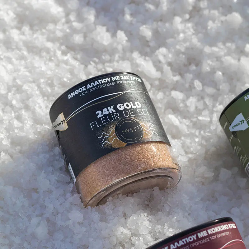 Saltblomma med 24K Ätbart Guld